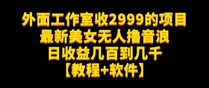 外面工作室收2999的项目最新美女无人撸音浪日收益几百到几千【教程+软件】（仅揭秘）-江南创业网