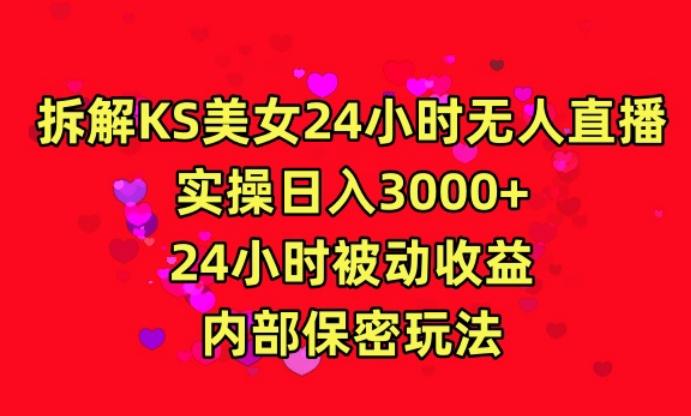 利用快手24小时无人美女直播，实操日入3000，24小时被动收益，内部保密玩法【揭秘】-江南创业网