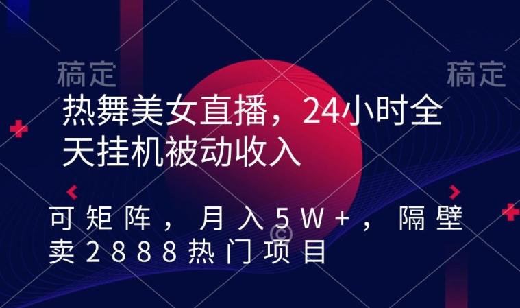 热舞美女直播，24小时全天挂机被动收入，可矩阵，月入5W+，隔壁卖2888热门项目【揭秘】-江南创业网