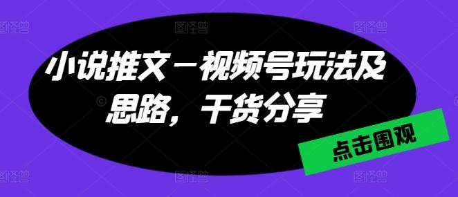 小说推文—视频号玩法及思路，干货分享-江南创业网