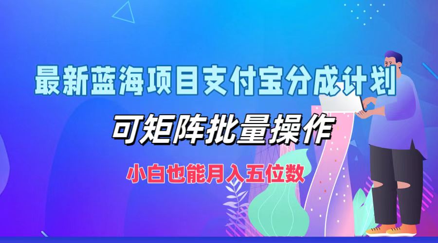 最新蓝海项目支付宝分成计划，可矩阵批量操作，小白也能月入五位数-江南创业网