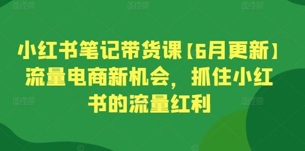 小红书笔记带货课【6月更新】流量电商新机会，抓住小红书的流量红利-江南创业网