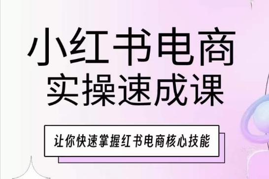 小红书电商实操速成课，让你快速掌握红书电商核心技能-江南创业网