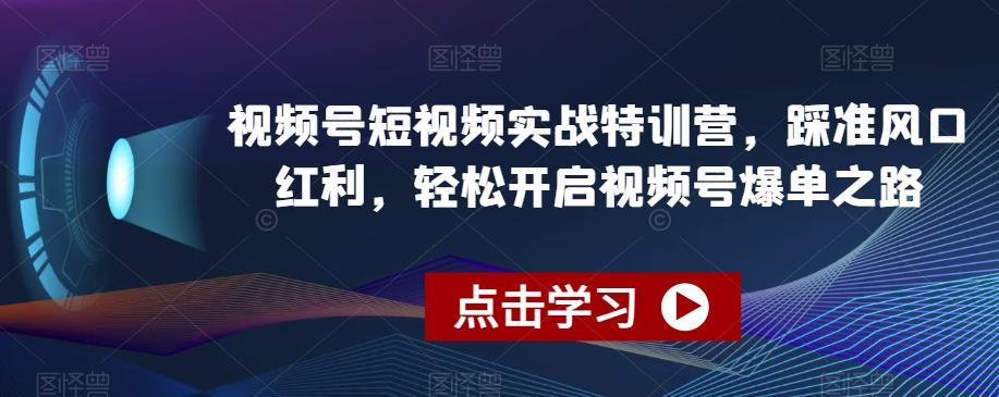 视频号短视频实战特训营，踩准风口红利，轻松开启视频号爆单之路-江南创业网