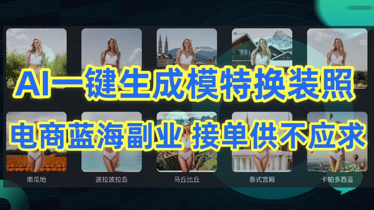 AI制作一键生成模特换装照，电商蓝海副业，接单供不应求-江南创业网