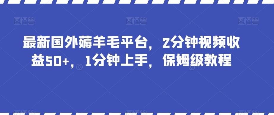 最新国外薅羊毛平台，2分钟视频收益50+，1分钟上手，保姆级教程【揭秘】-江南创业网