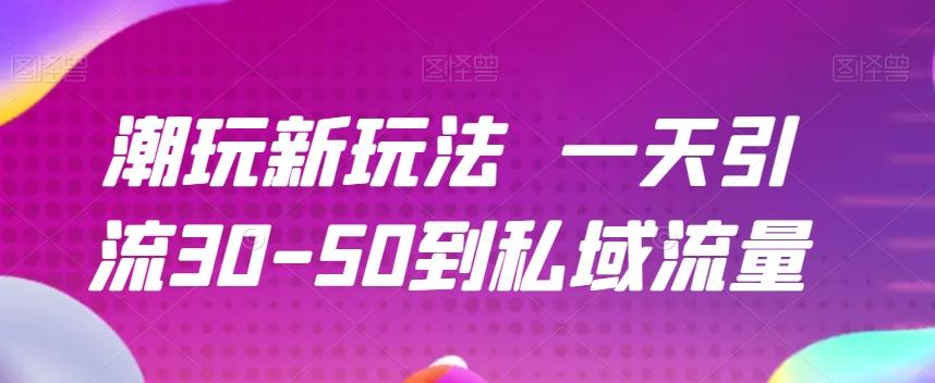潮玩新玩法一天引流30-50到私域流量-江南创业网