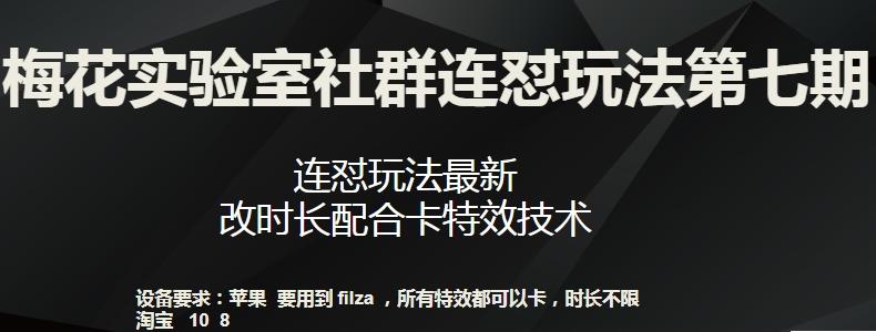 梅花实验室社群连怼玩法第七期，连怼玩法最新，改时长配合卡特效技术-江南创业网