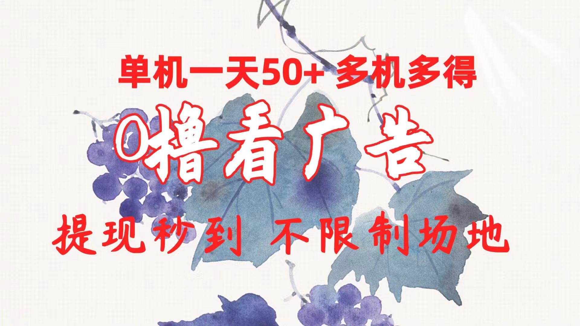0撸看广告 单机一天50+多机多得 提现秒到 不限制场地操作-江南创业网