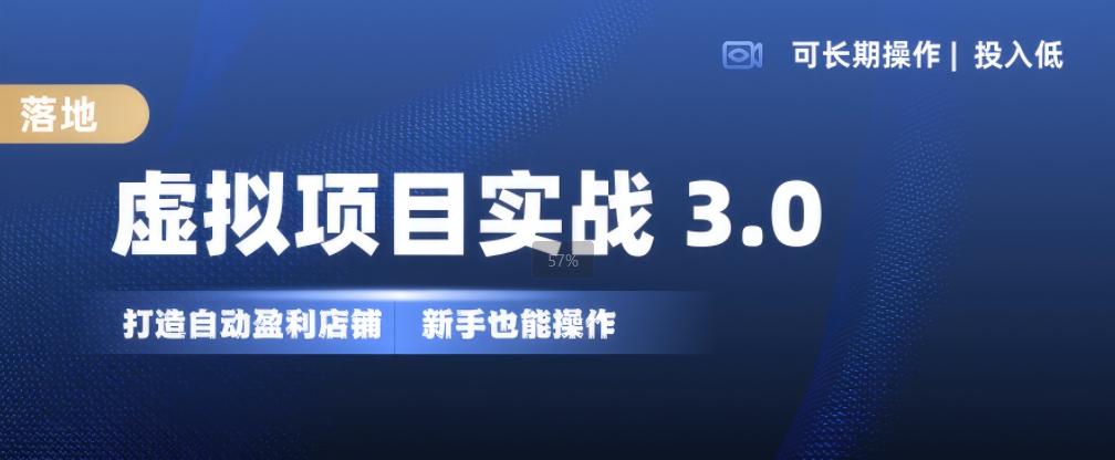 虚拟项目实战3.0，打造自动盈利店铺，可长期操作投入低，新手也能操作-江南创业网