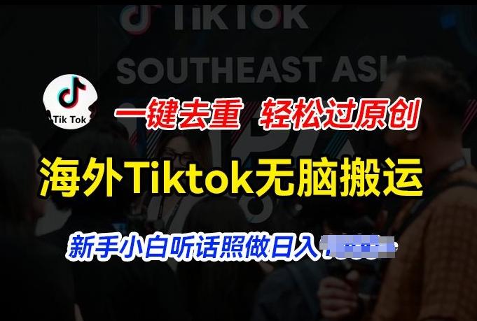 海外Tiktok短视频无脑搬运，一键去重轻松过原创，新手小白听话照做日入几张【揭秘】-江南创业网
