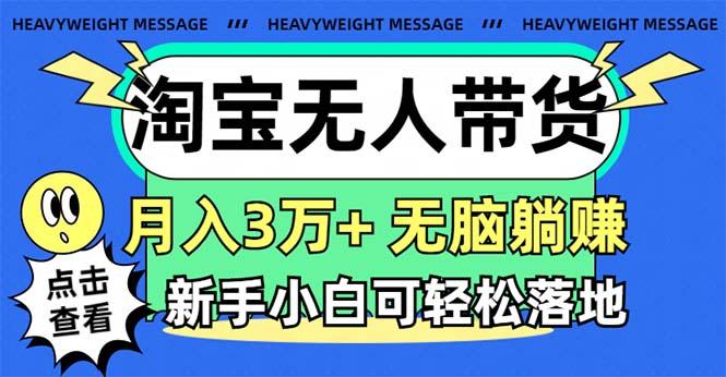 淘宝无人带货3.0高收益玩法，月入3万+，无脑躺赚，新手小白可落地实操-江南创业网