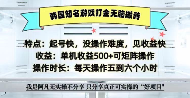 全网首发海外知名游戏打金无脑搬砖单机收益500+ 即做！即赚！当天见收益！-江南创业网