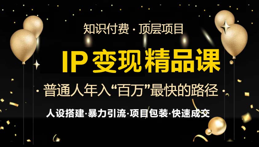 IP变现最新精品课程，知识付费全流程+最强引流术+小白避坑指南-江南创业网