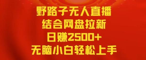 野路子无人直播结合网盘拉新，日赚2500+，小白无脑轻松上手【揭秘】-江南创业网